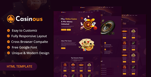 Casinous Casino HTML and CSS template