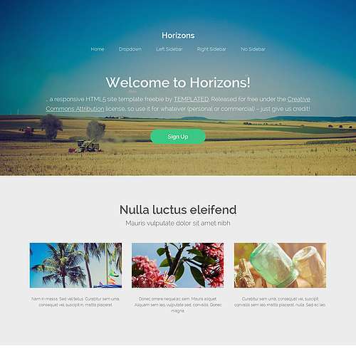 Horizons - Free Responsive HTML and CSS Template