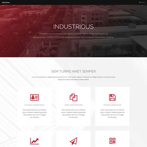 Industrious - Free Responsive HTML and CSS Template