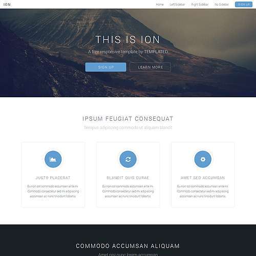 Ion - Free Responsive HTML and CSS Template