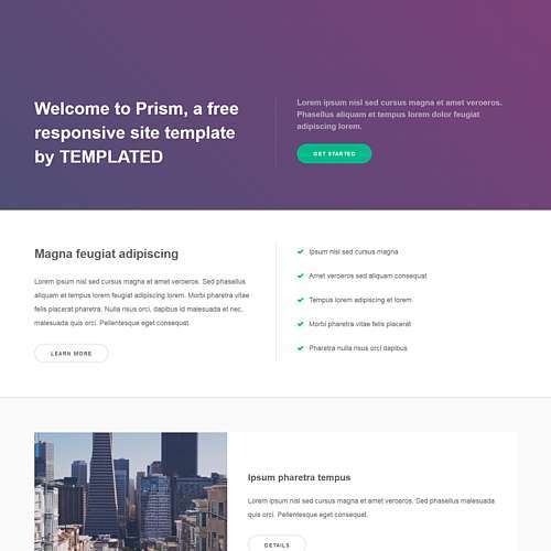 Single Page Website Template Html5 Free Download from templated.co